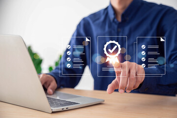 Quality Certificate and Checklist document analyst target marketing planning assignment with quality management. Standardization, certification.