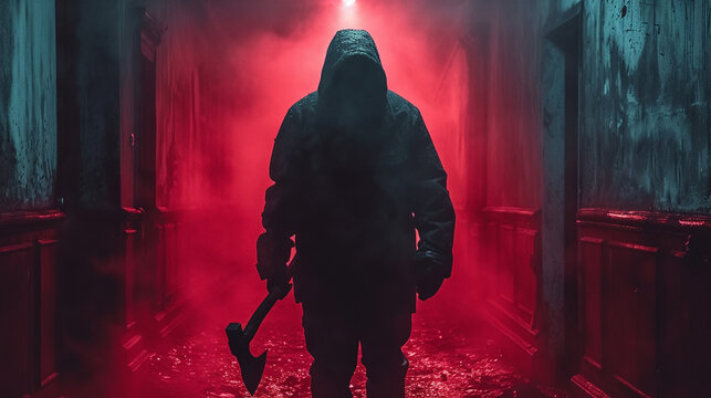 A vengeful killer with an ax in hand