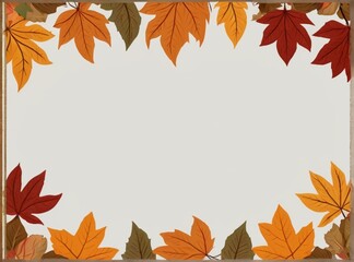 Fall leaves corner border from Generative AI
