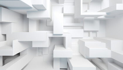 3d white background , Geometric Abstraction