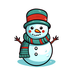 cartoon snowman - Christmas