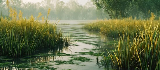Wetlands and streams. - obrazy, fototapety, plakaty