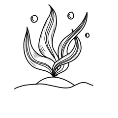 Hand Drawn Seaweed Doodle 