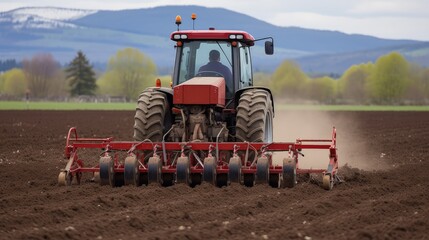 Fototapeta premium The tractor's intuitive dashboard display provides essential information to the driver, ensuring optimal operation