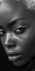 Afroamerikanische Frauen Gesicht mit Depressionen als Nahaufnahme, ai generativ
