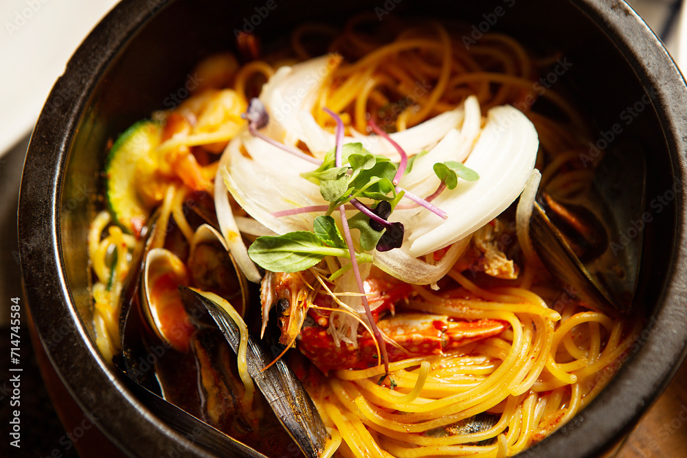 Canvas Prints spicy seafood noodle soup,