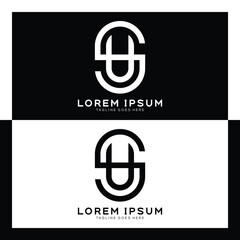 SU initial letter logo. Alphabet S and U pattern design monogram