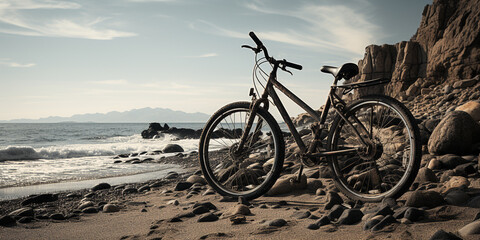 Obraz premium Bike on beach