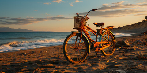 Obraz premium Bike on beach