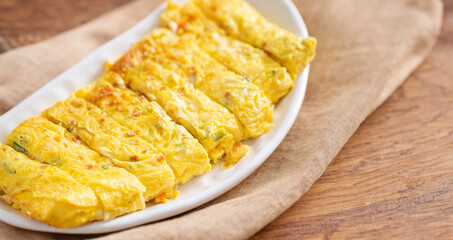 egg rolls on a plate