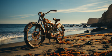 Fototapeta premium Bike on beach
