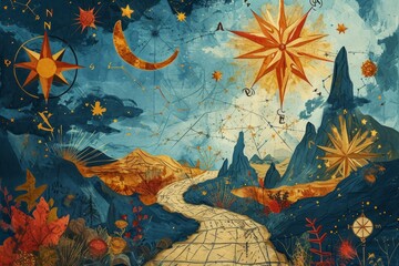 Mysterious star maps, guiding adventurers to uncharted realms - Generative AI