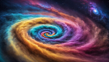 An art of Colorful Dust Dancing in the space