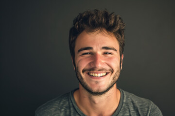 Obraz premium A man with a beard is smiling for the camera