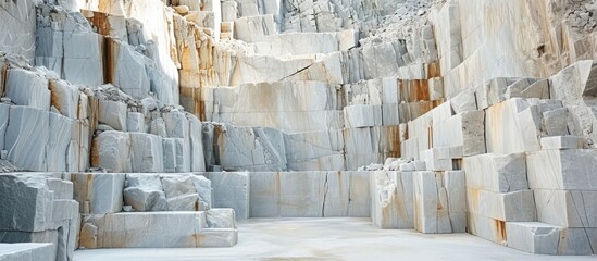White marble quarry in granite.
