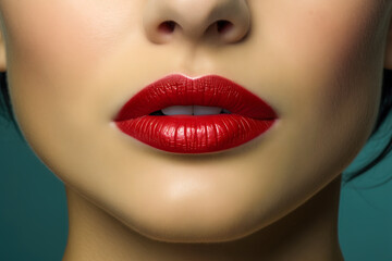 Obraz premium Close-up of female lips.