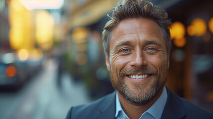Fototapeta premium Portrait of a smiling attractive man
