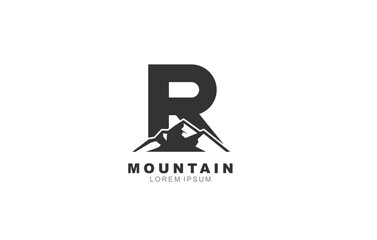 R Letter Mountain logo template for symbol of business identity