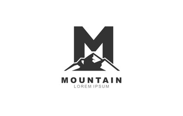 M Letter Mountain logo template for symbol of business identity