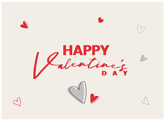 Happy Valentine's Day typography with handwritten calligraphy text, isolated vector design 