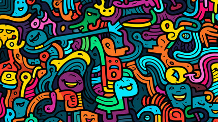 Obraz premium Abstract seamless doodle background, artistic background