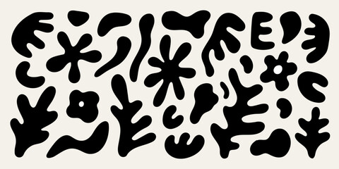 Set of various shapes and doodles. Abstract modern fashionable style. Hand drawn modern vector illustration.