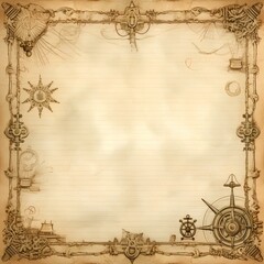 ancient steampunk scroll with empty space