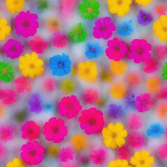 flowers. Abstract seamless pattern. AI generated.