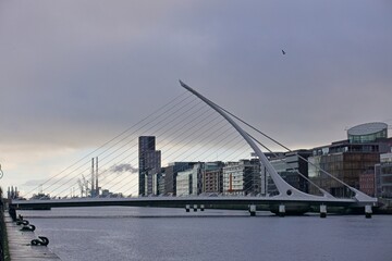 Samuel Beckett bridge over the river Liffey in Dublin, Ireland
