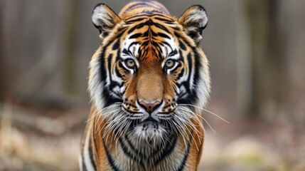 Fototapeta premium Close Up of Tiger Walking in Forest