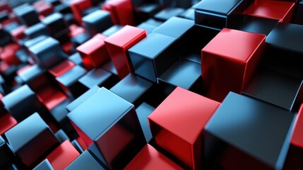 Pattern of Red and Black Cubes