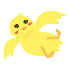 Cute yellow duck cartoon character