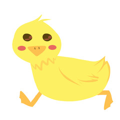 Cute yellow duck cartoon character