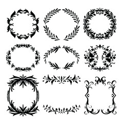 Obraz premium wreath SVG, wreath png, wreath frame, frame svg, frame illustration, wreath illustration, frame, vector, vintage, floral, design, decoration, pattern, ornament, border, illustration, flower, ornate, a