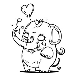 cute elephant in love 159 png
