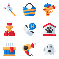 Set of Traveling and Adventure Flat Icons

