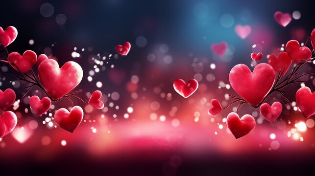 Hearts Bokeh Valentine's Day Heart Background HD Wallpapers