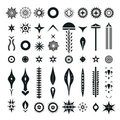 design, vector, pattern, border, vintage, decoration, floral, element, set, ornament, tattoo, flower, frame, illustration, black, art, silhouette, decor, ornate, tribal, style, swirl, seamless, line, 