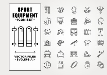 Sport Equipment Set Files - obrazy, fototapety, plakaty