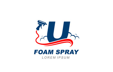 U Letter foam spray insulation logo template for symbol of business identity