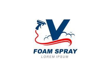 V Letter foam spray insulation logo template for symbol of business identity