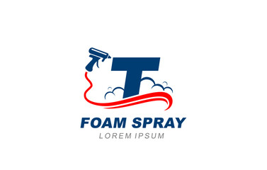 T Letter foam spray insulation logo template for symbol of business identity