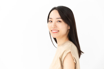 若い女性のポートレート（横顔）