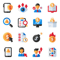 Set of Business and Economy Flat Icons

