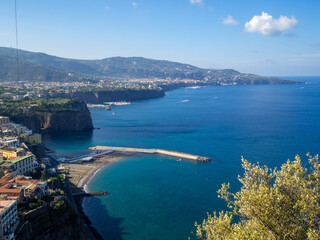 View of Sorrento peninsula with the city in background