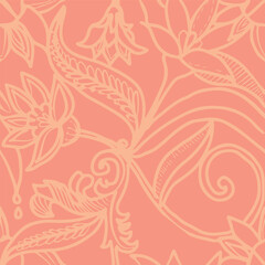 Fototapeta na wymiar Peace fuzz, apricot colours natural colour ,seamless pattern ,prints background
