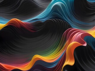 Fototapeta premium Vibrant Color Waves - Abstract Art for Modern Design Aesthetics