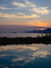 Sunset over the Amalfi peninsula