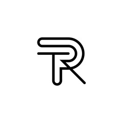 initial letter RTP logo outline stroke unique