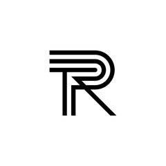 initial letter TPR logo outline stroke unique
